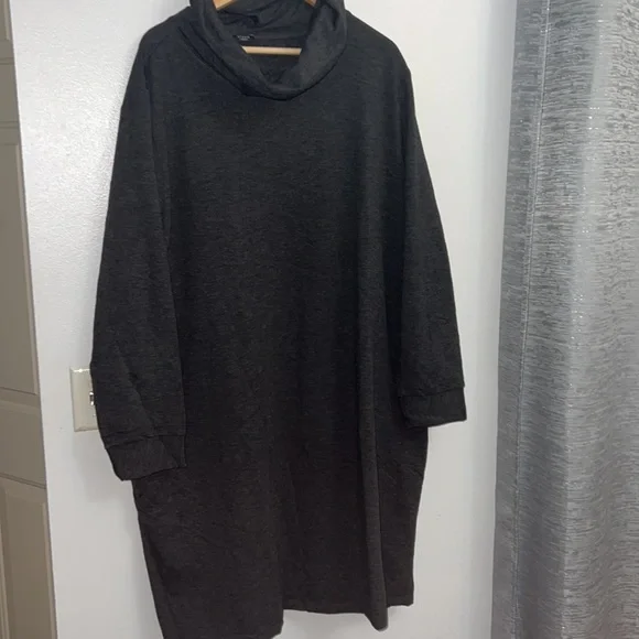 NWOT 3X Studio 1886 Grey Cowel Neck Sweater Dress with pockets - Picture 3 of 13
